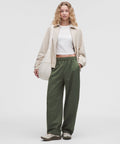 Woven Mid-Rise Barrel-Leg PantRegular