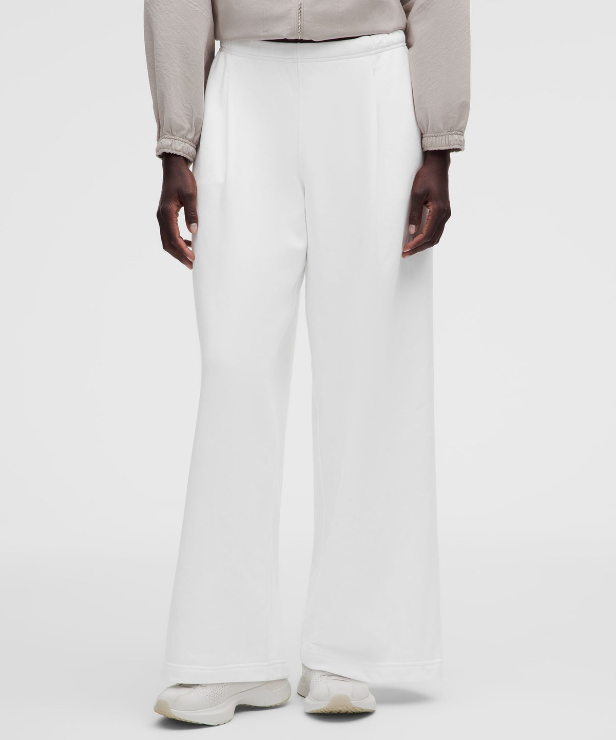 French Terry Mid-Rise Wide-Leg Pant