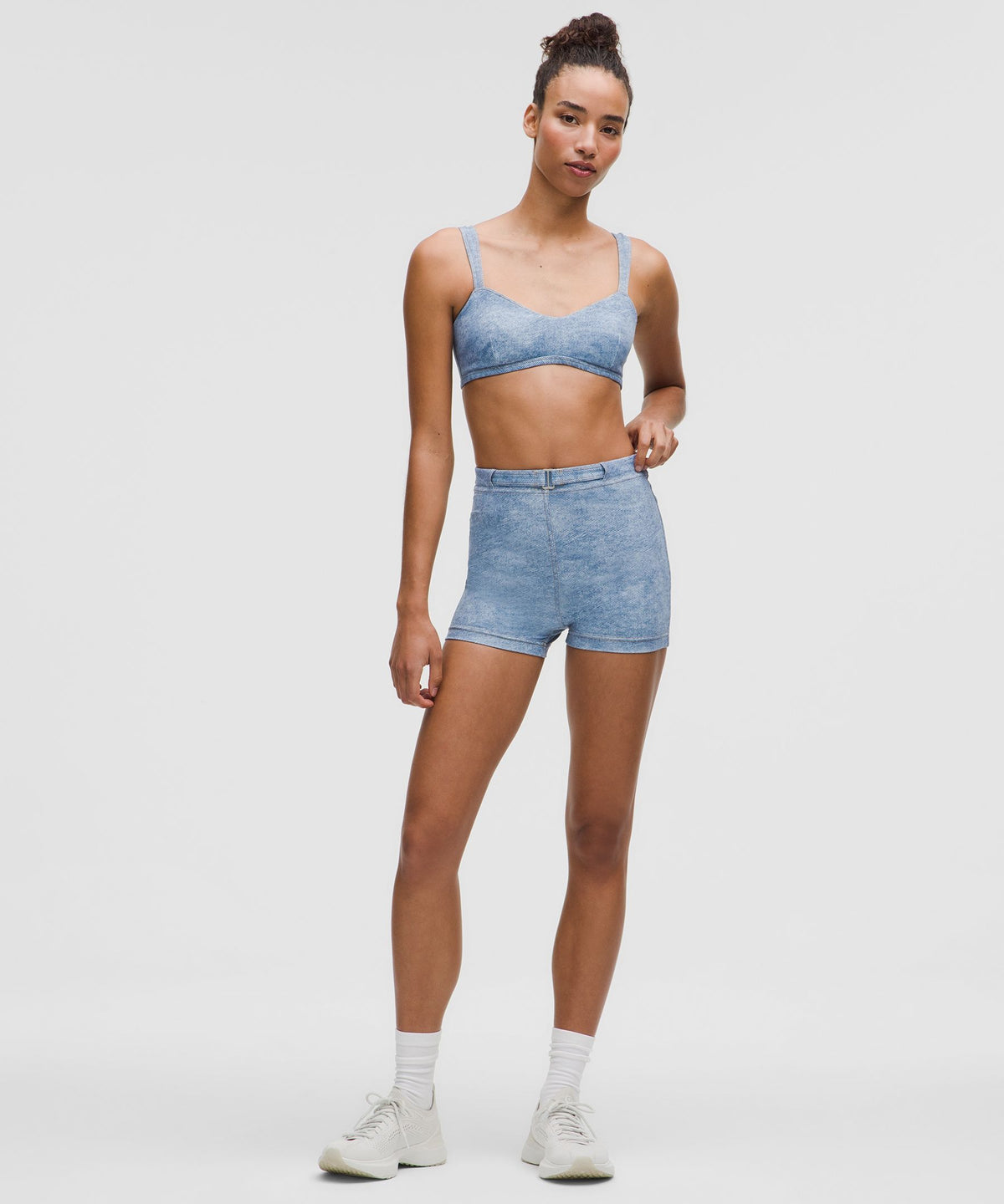 Everlux Denim-Print Short 3"Denim Dreams Set