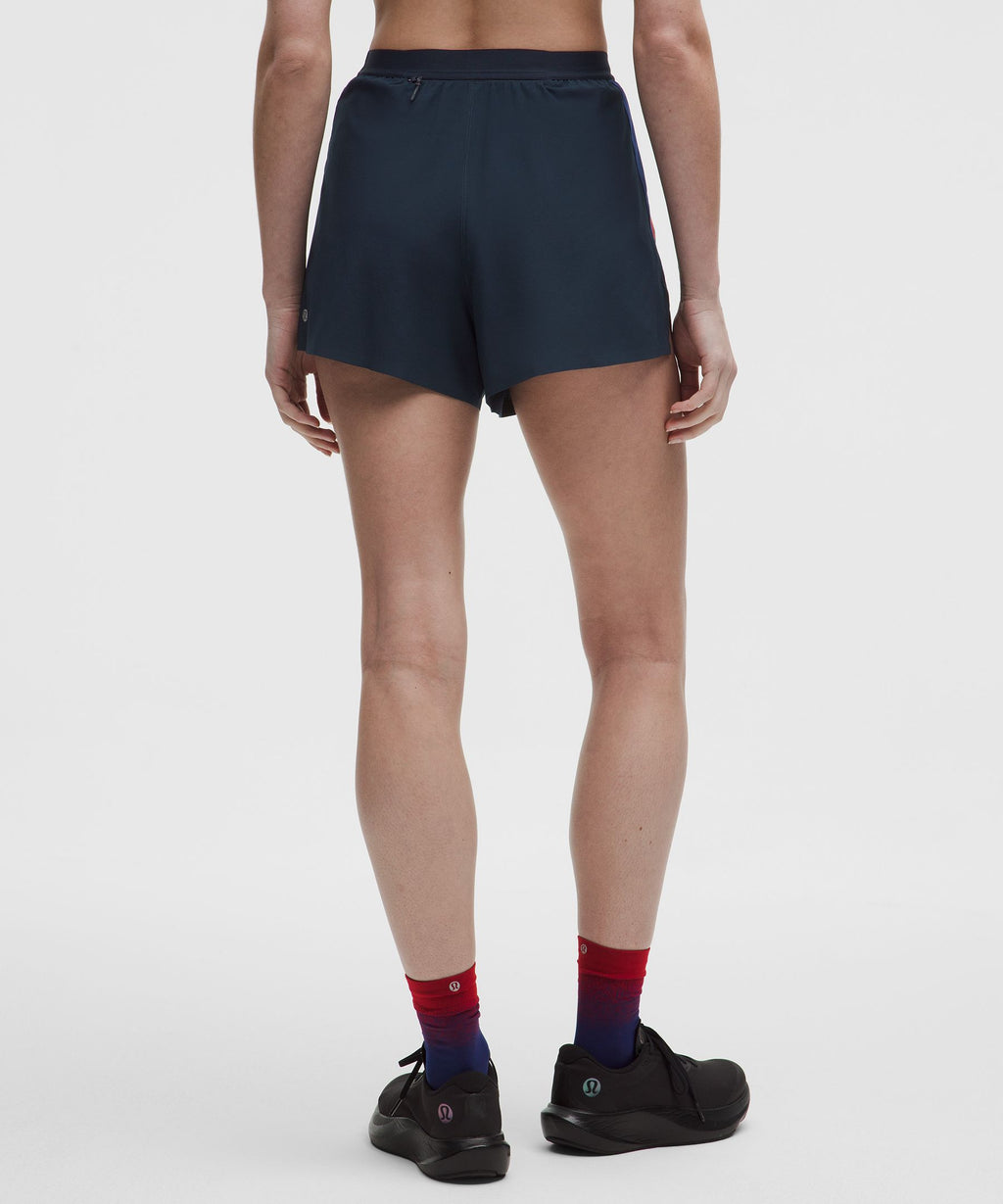 High-Rise Split Short 3"Stripe