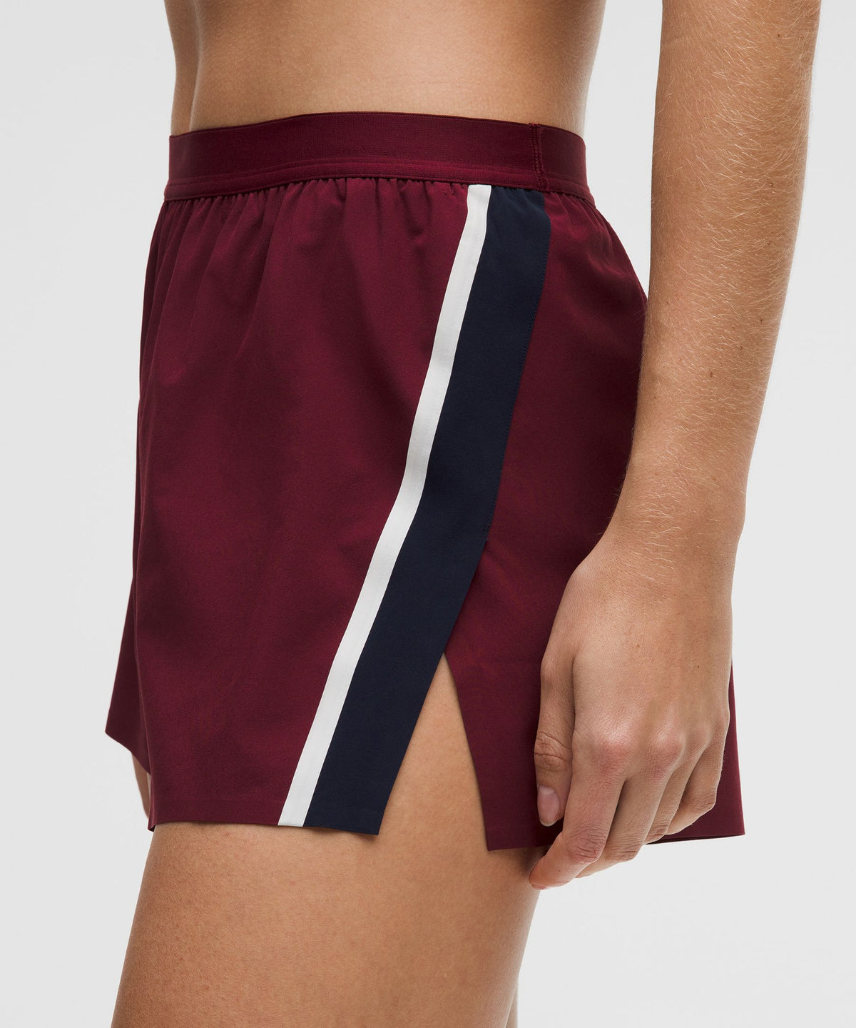 High-Rise Split Short 3"Stripe
