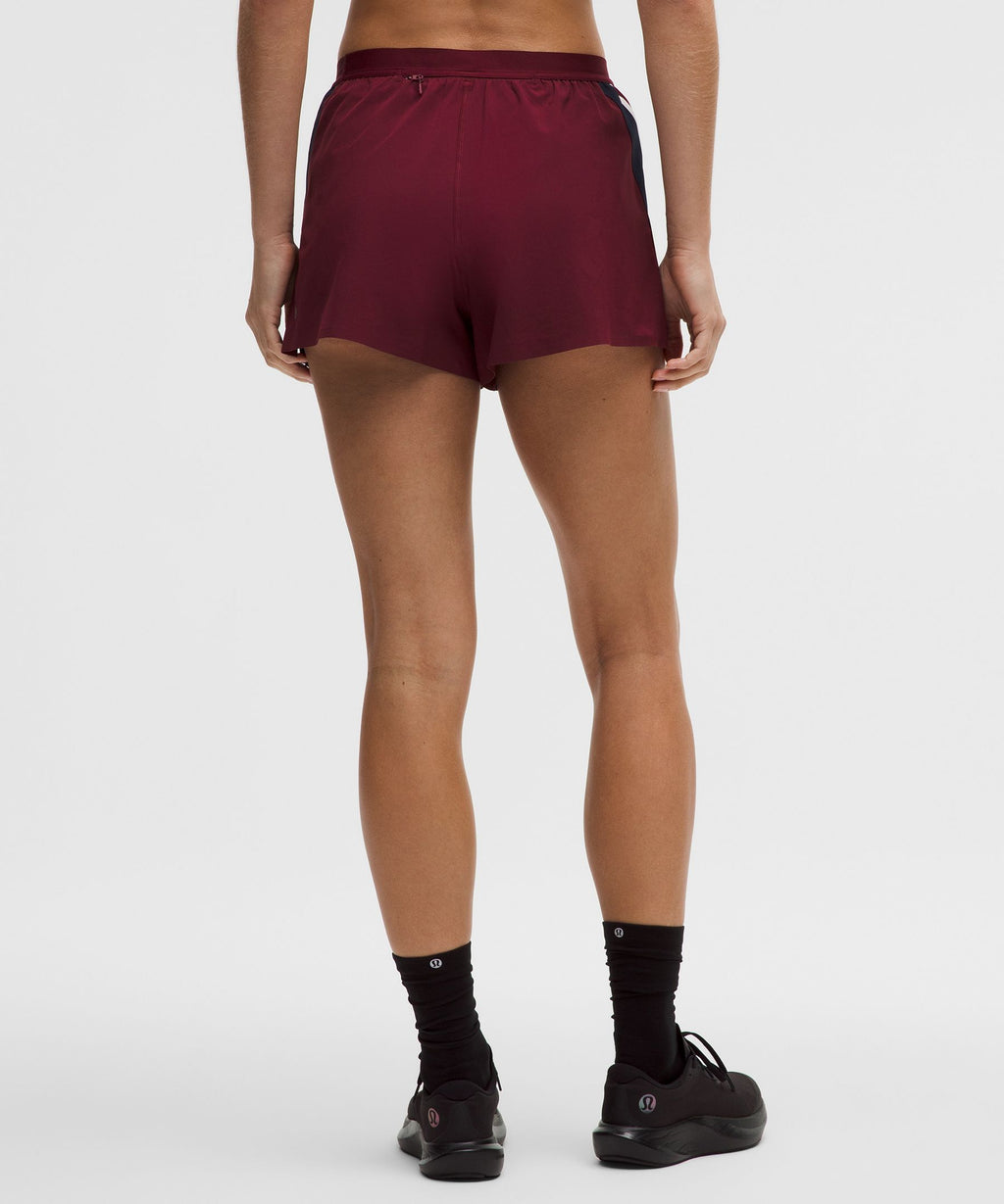 High-Rise Split Short 3"Stripe