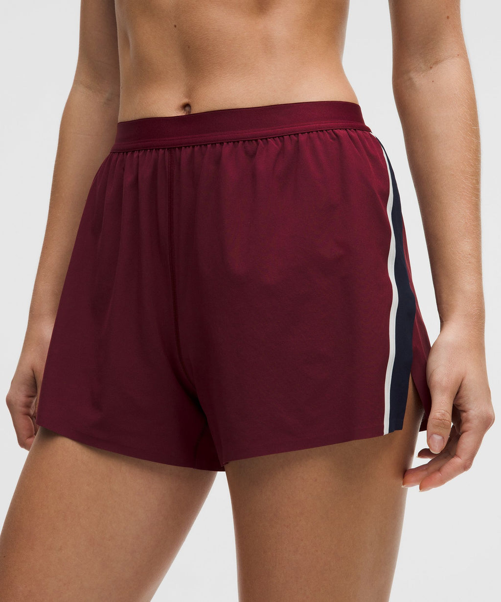 High-Rise Split Short 3"Stripe
