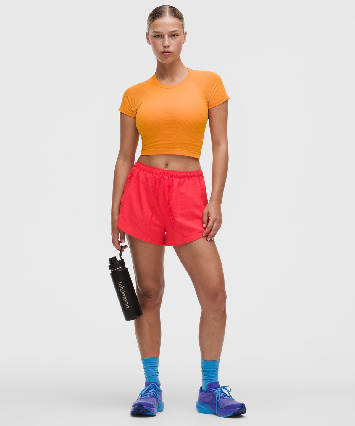 Textured Mesh High-Rise Running Short 2.5"