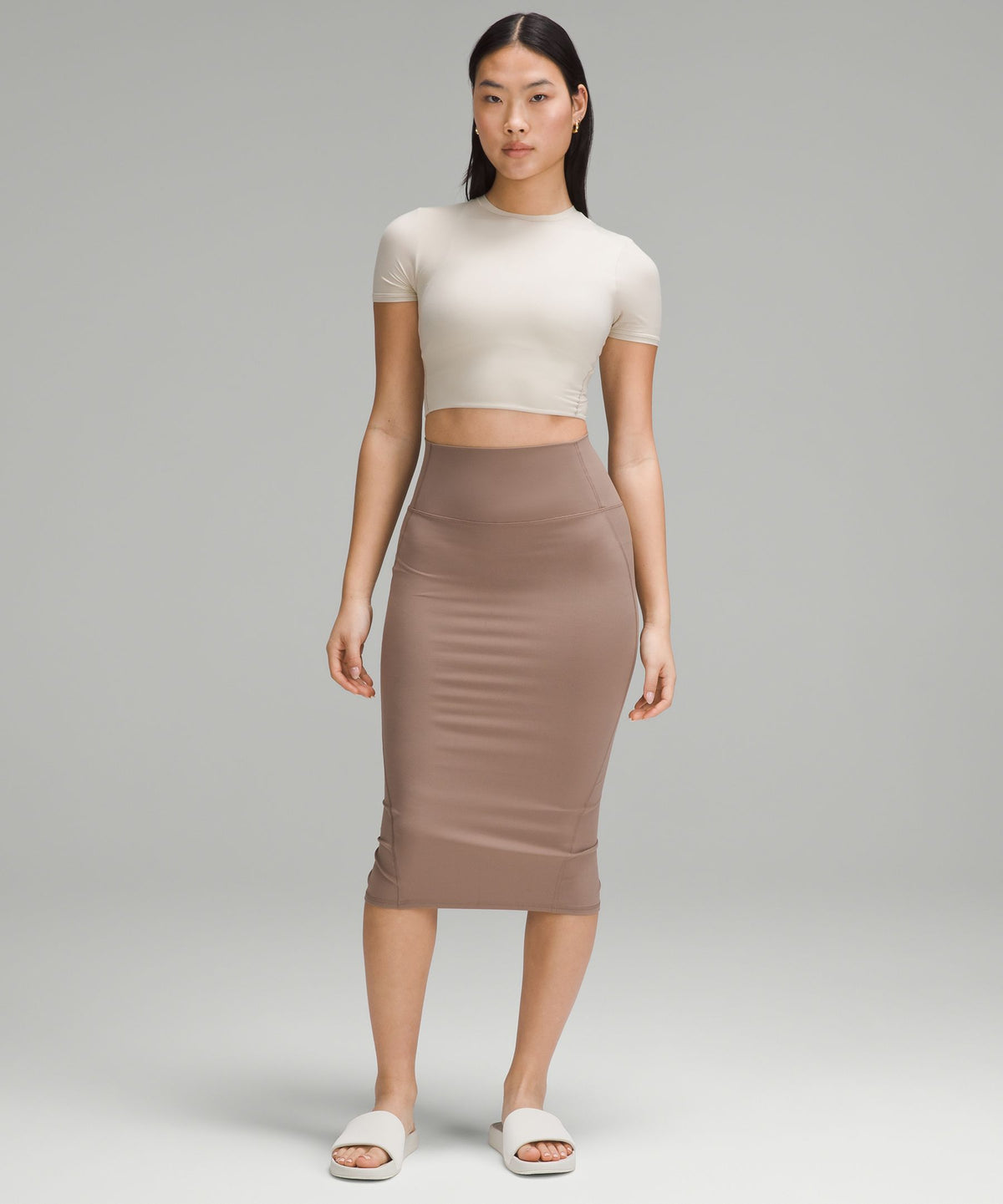 Nulu Slim-Fit High-Rise Midi Skirt