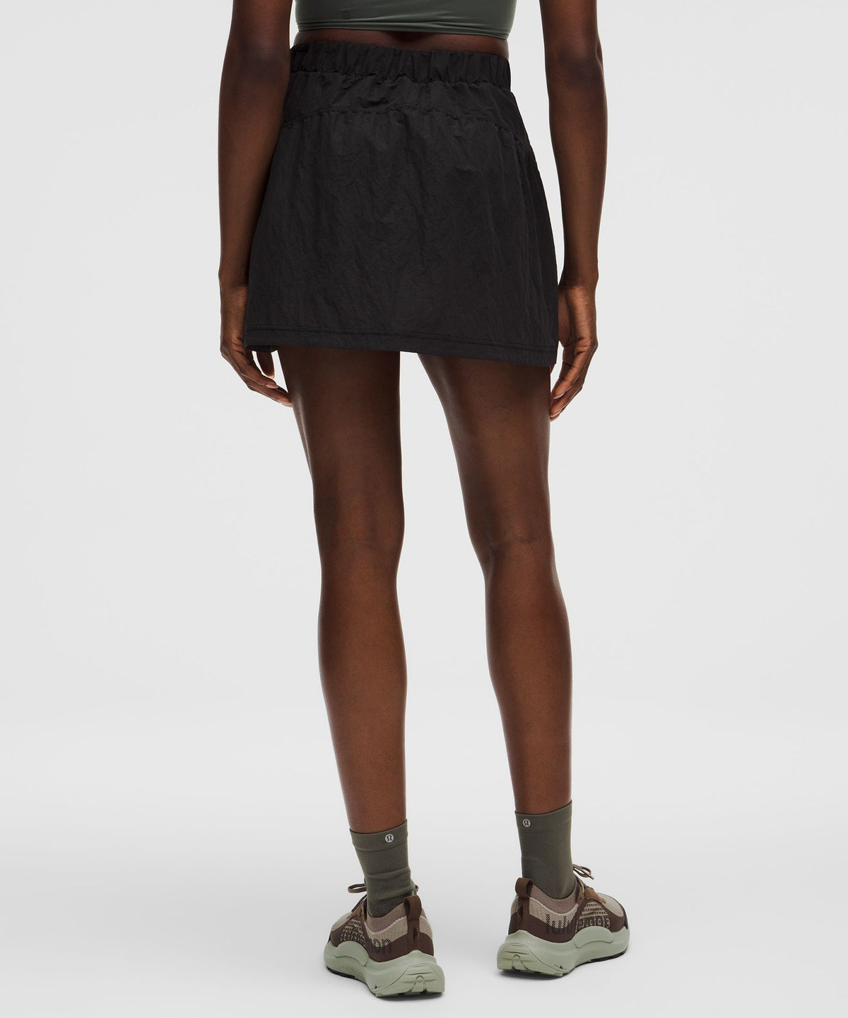 Crinkle Nylon High-Rise Mini Skirt