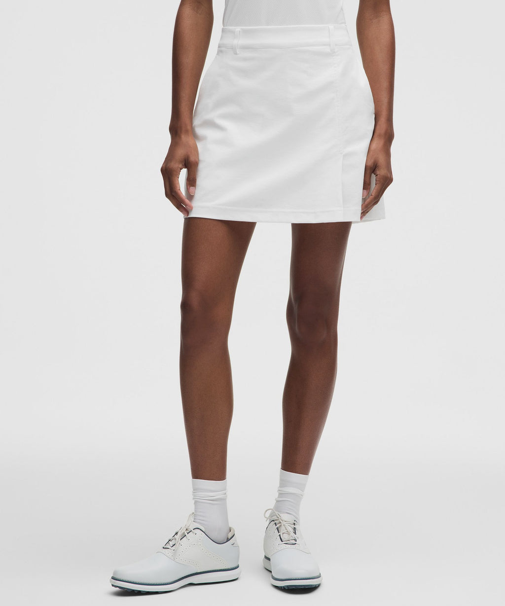 Stretch Twill Front Pleat Golf SkirtEmbroidered Logo