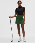 Stretch Twill Front Pleat Golf SkirtEmbroidered Logo