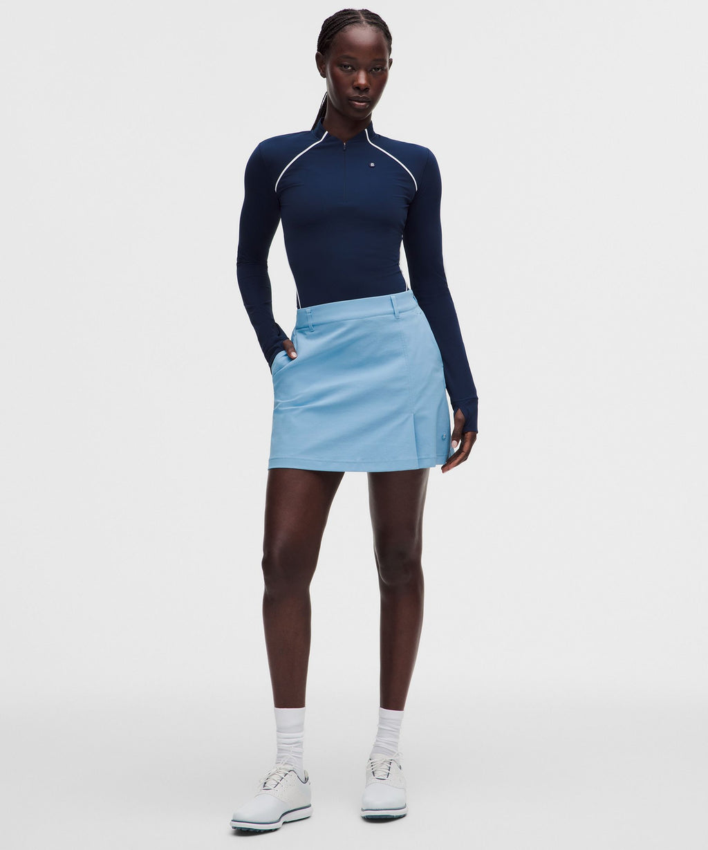 Stretch Twill Front Pleat Golf SkirtEmbroidered Logo