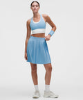Pleated High-Rise Knee-Length Tennis Skirt