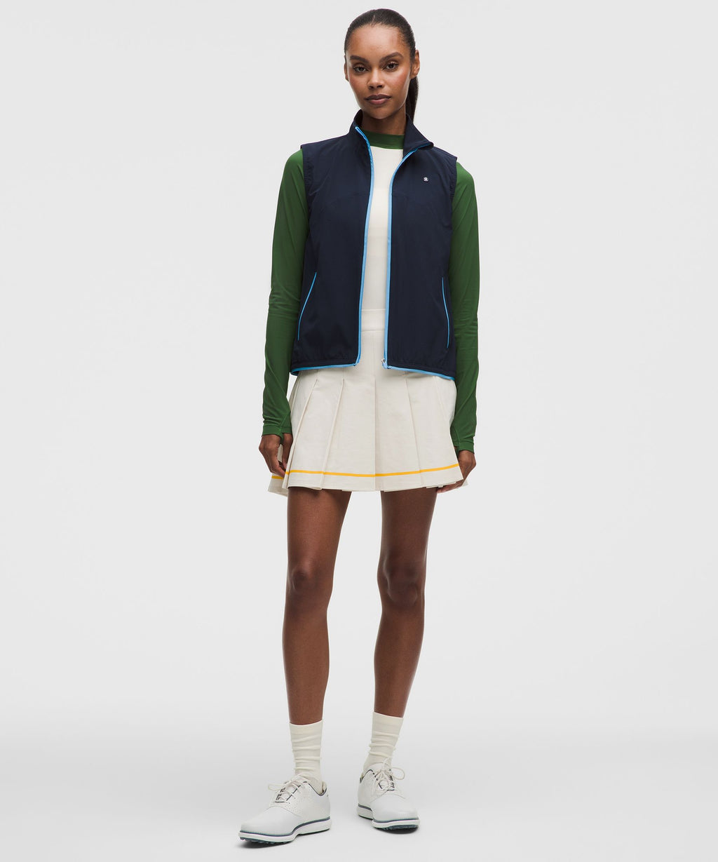 Box-Pleat High-Rise A-line Golf Skirt
