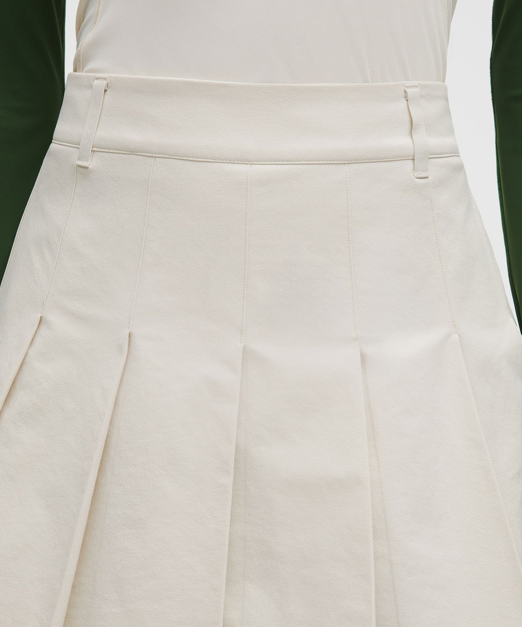 Box-Pleat High-Rise A-line Golf Skirt