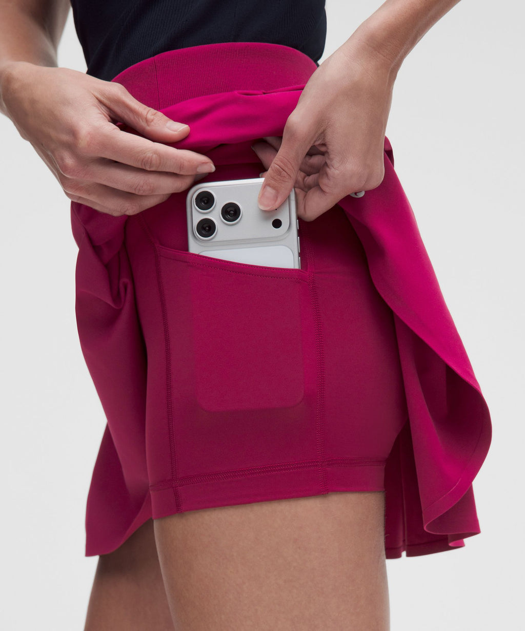 Top-Stitched Pleated Golf Skirt