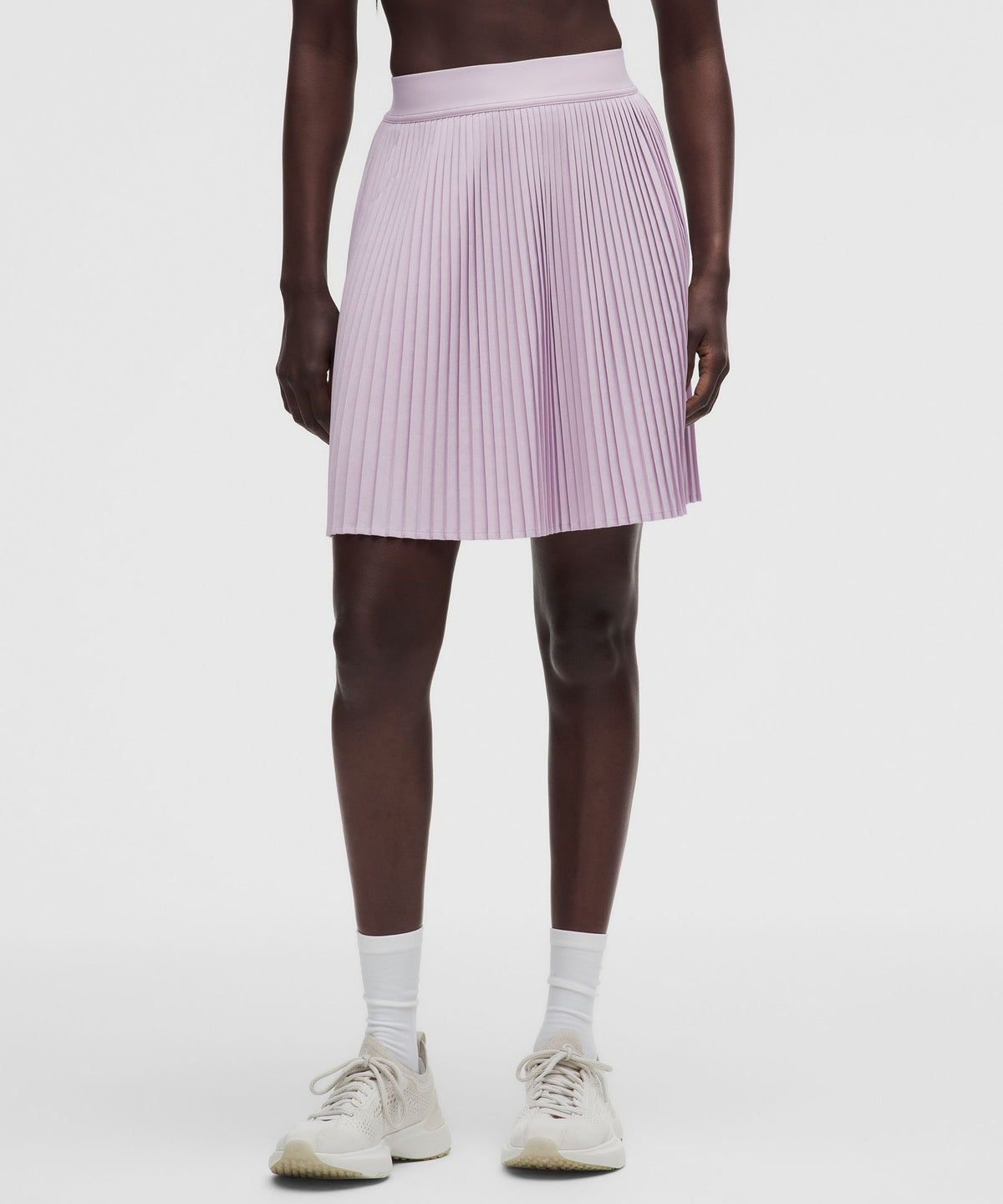 Pleated High-Rise Knee-Length Tennis Skirt