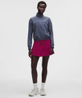 A-Line Side-Pleat Tennis SkirtLong