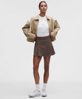 Top-Stitched Pleated Golf Skirt